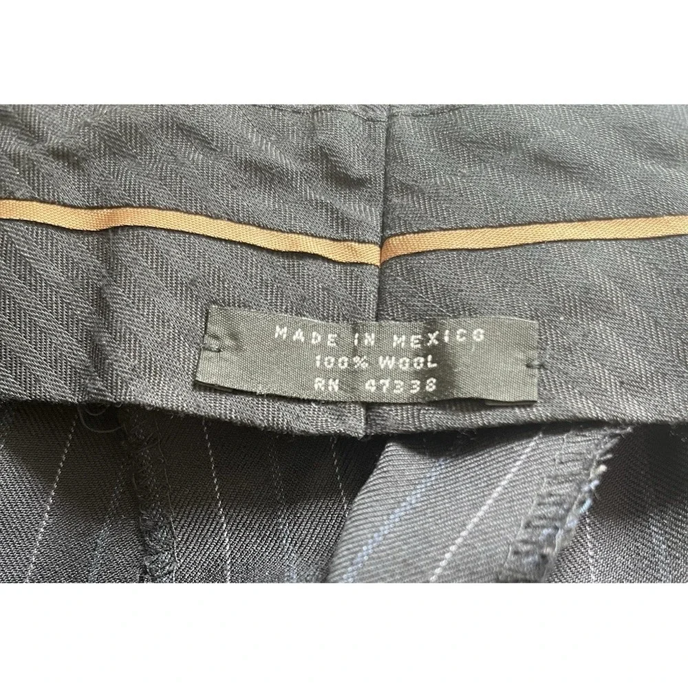 Donald J Trump Men Pants 36x30 Black Wool Straight Leg Pinstripe‎